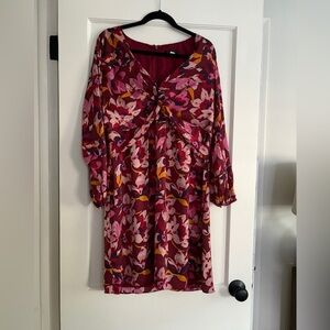 Satin Floral Print Dress
